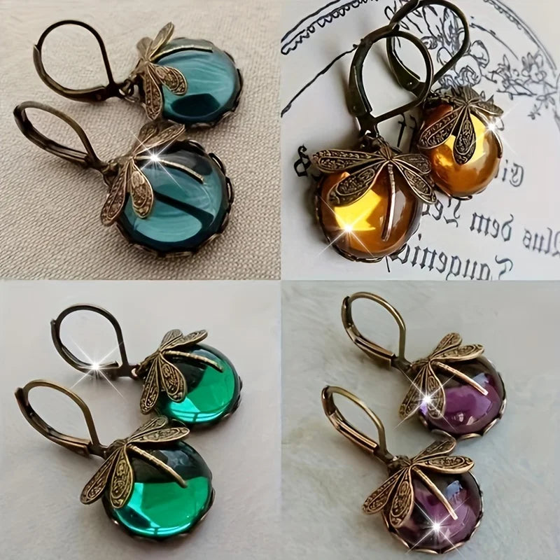 Twilight Wings I Vintage  Dragonfly Earrings