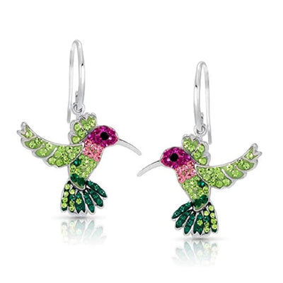Flutter & Bloom I Colorful Flying Hummingbird Earrings