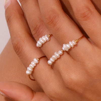 White Tide I Freshwater Pearl Ring
