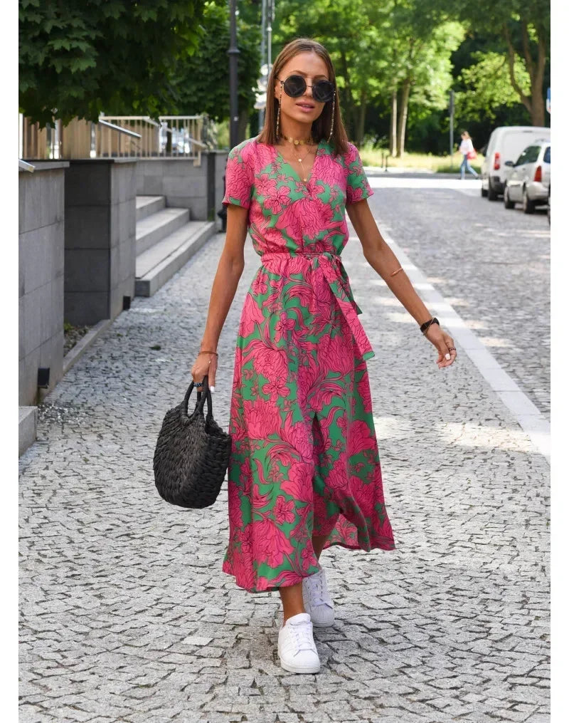 Tamsin | Summer Bloom V-Neck Dress