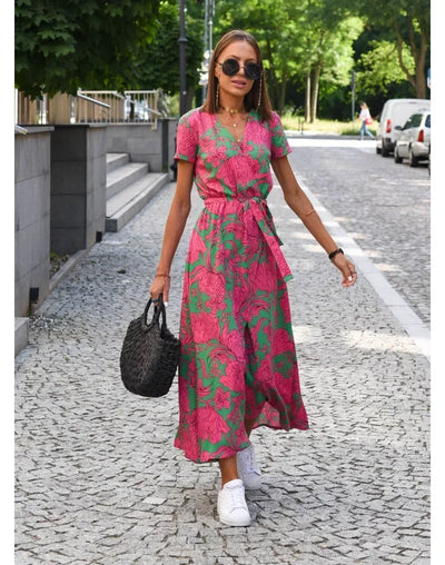 Tamsin | Summer Bloom V-Neck Dress