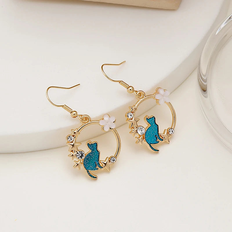 Stargazer Whiskers I  Cat Earrings