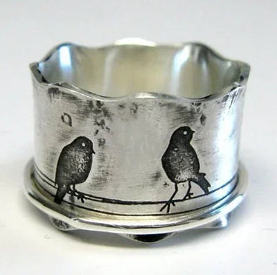Willow | Vintage Birds on a Wire Ring