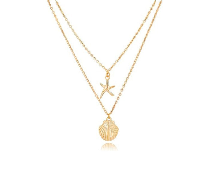 Whispers of Gold I Beach Necklace