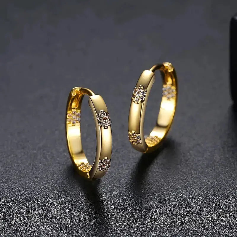 Floral Halo | Golden Flower Hoop Earrings