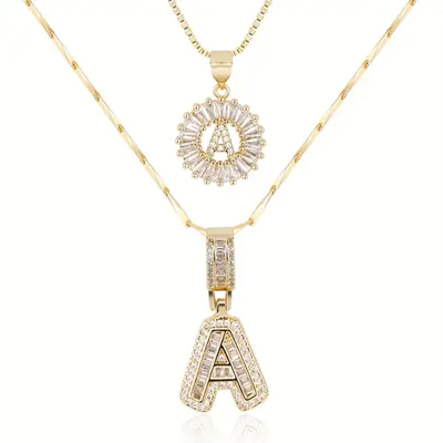 Ideay I Letter initial necklace set