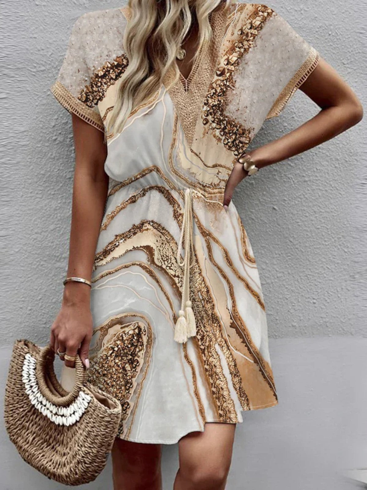 Astrid | Stylish Printed V-Neck Dress