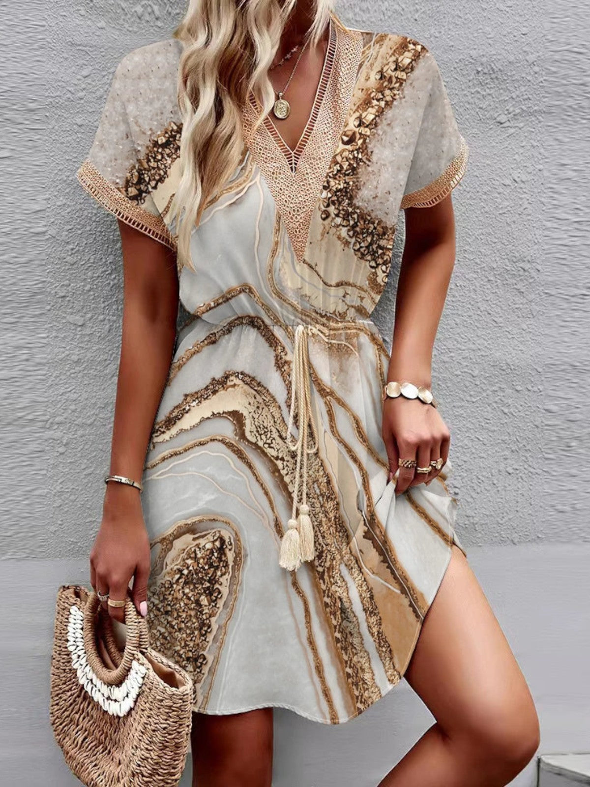 Astrid | Stylish Printed V-Neck Dress