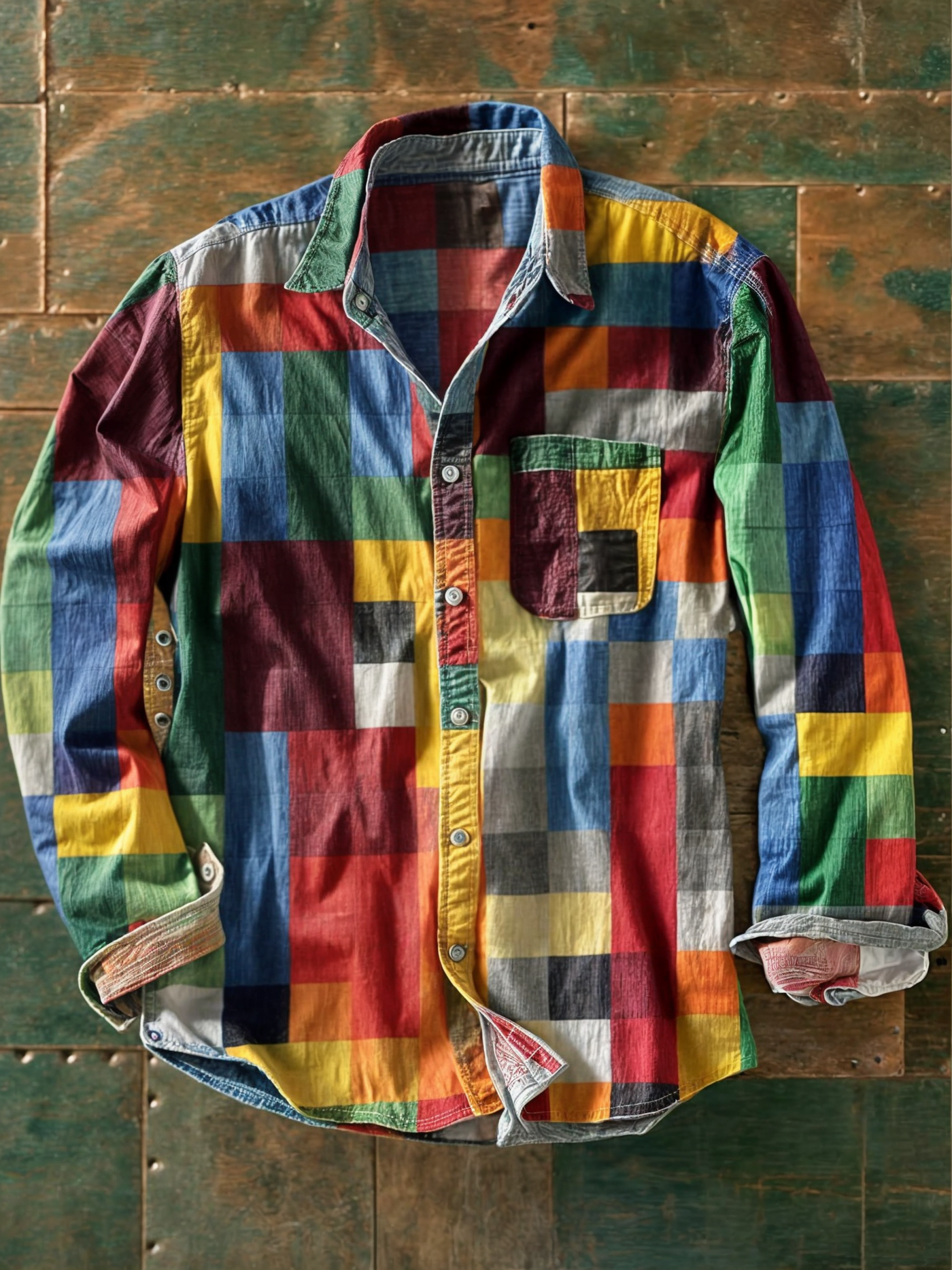 HARPER | PATCHWORK BUTTON SHIRT