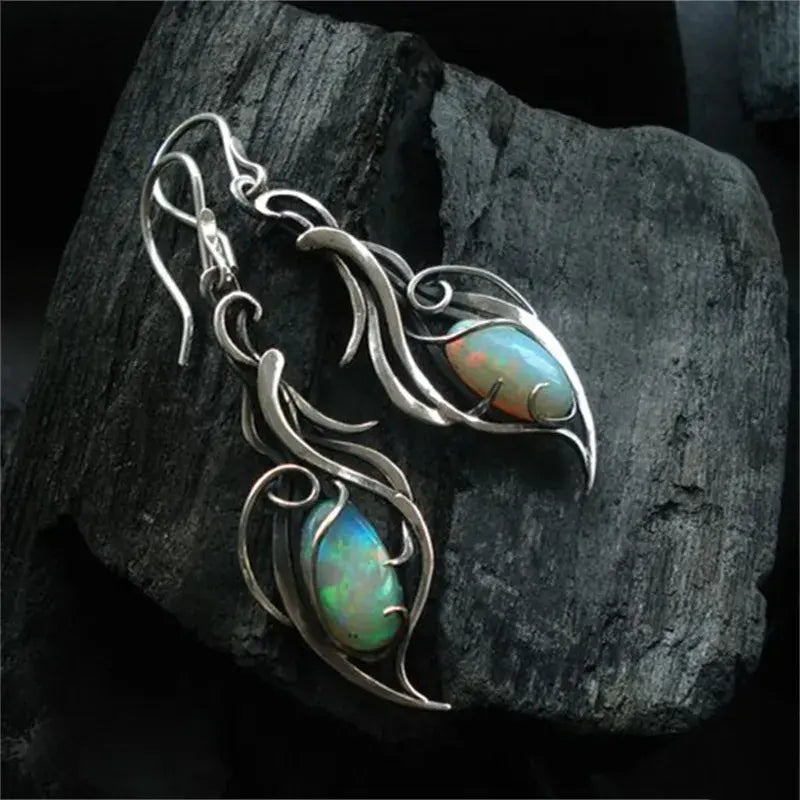 Moonlight Mist | Blue Opal Earrings in Sterling Silver