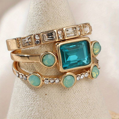 Clara Luna I Blue Crystal Ring Set