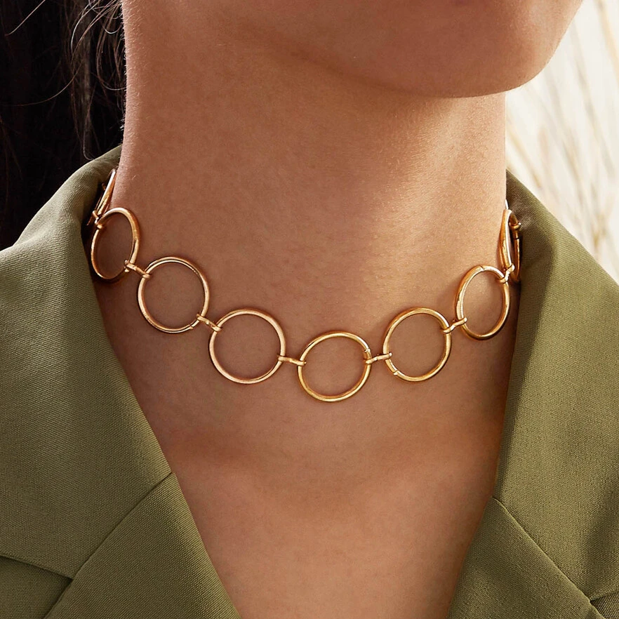 Circle of Grace I Vintage Circles Golden Necklace