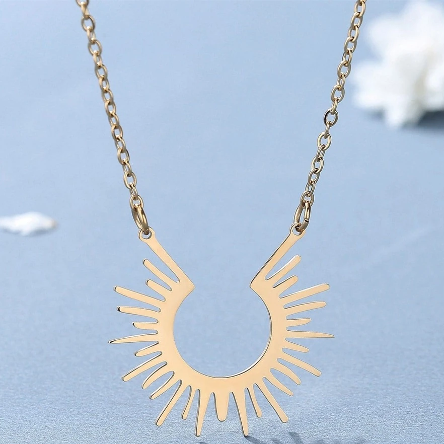Golden Horizon I  Solar Gold Necklace
