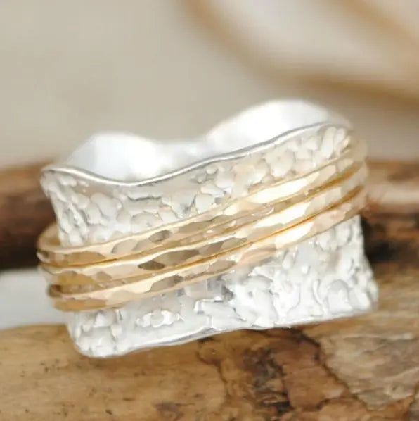 Spun Time | Thin Spinner Ring in Gold & Silver