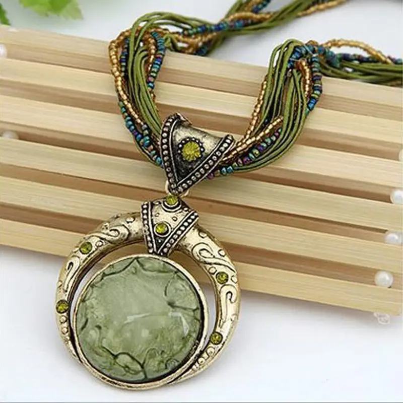 Forest Light I Green Gold Necklace