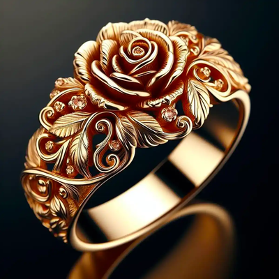 Golden Petal | Elegant Flower Ring