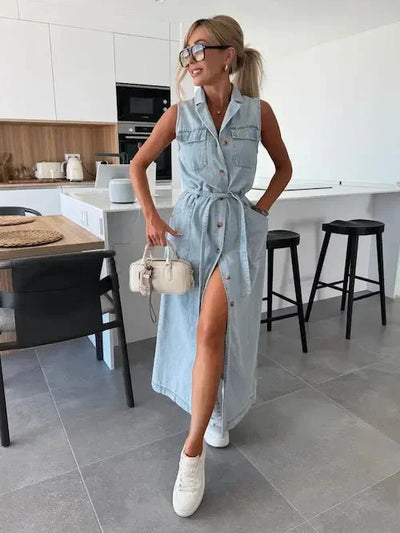Marnie | Flowy Denim Maxi Dress