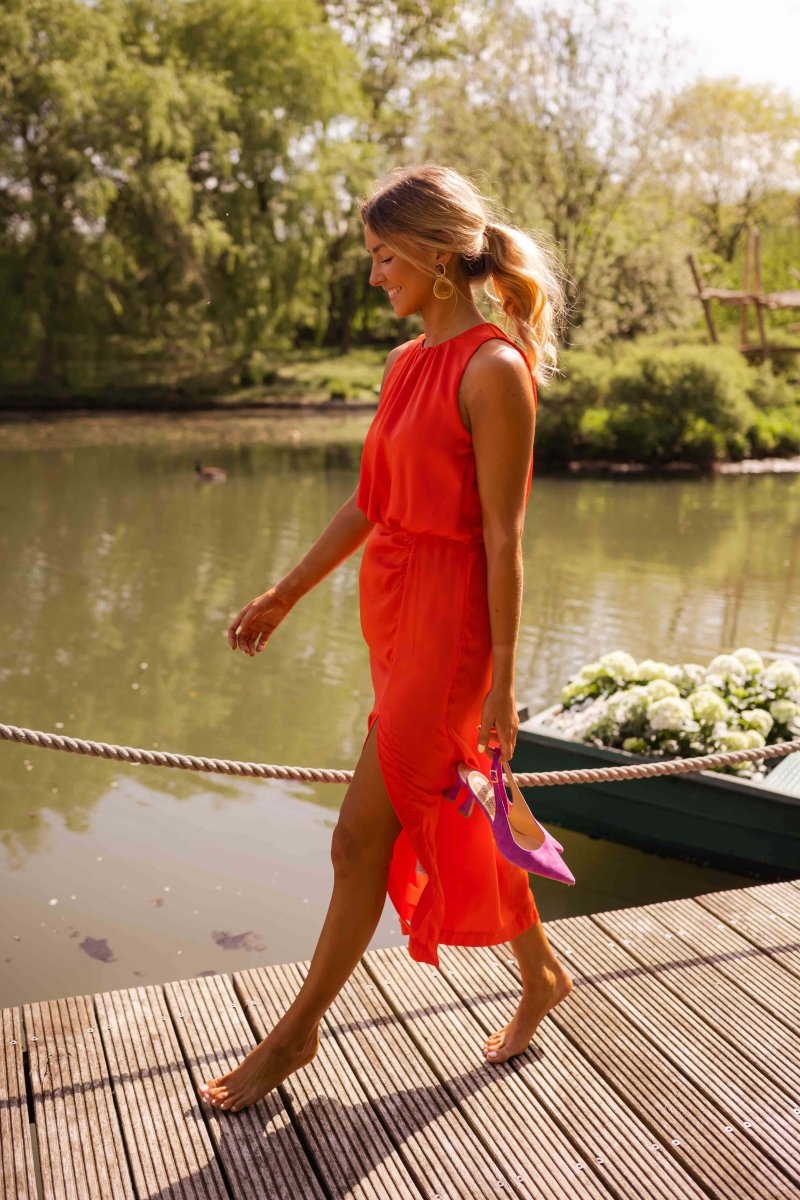 EMMY | HIGH NECK MIDI DRESS